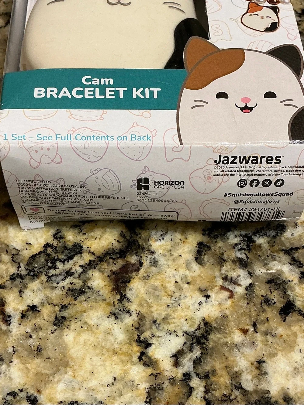 Original Squishmallows Cam the Cat Bracelet Kit with Keychain Storage Case - NIB